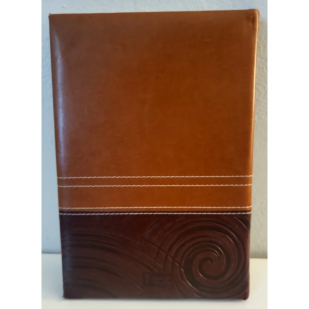 Journal 2 Tone Brown Faux Leather On Wings like Eagles lined pages 8.5 x 6 inch